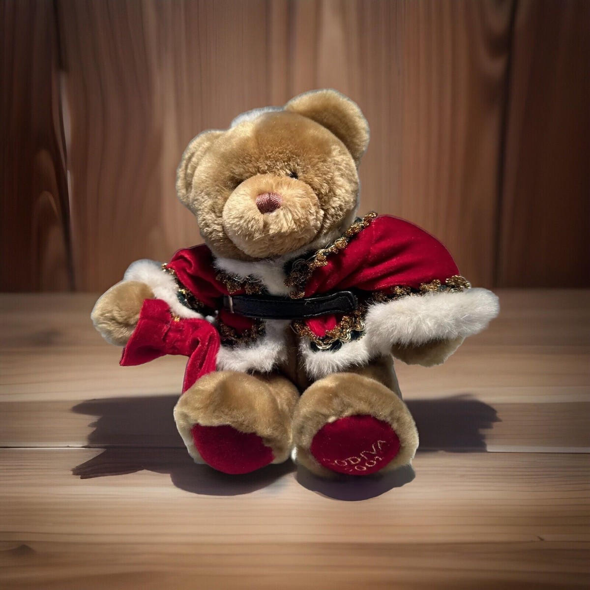 Godiva 2001 Santa Clause Teddy Bear 8” Plush Stuffed Animal