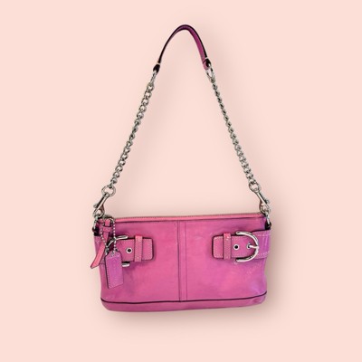 COACH Soho Y2K Vintage Pink Designer Patent Leather Shoulder Bag