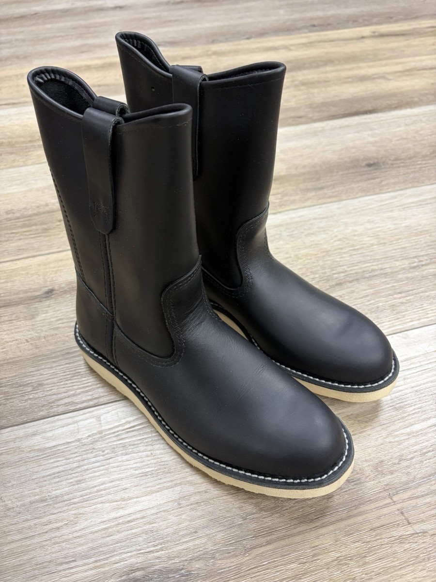 Red Wing Pecos Pull-On Boot 8169 Black Chrome Leather 6D Heritage