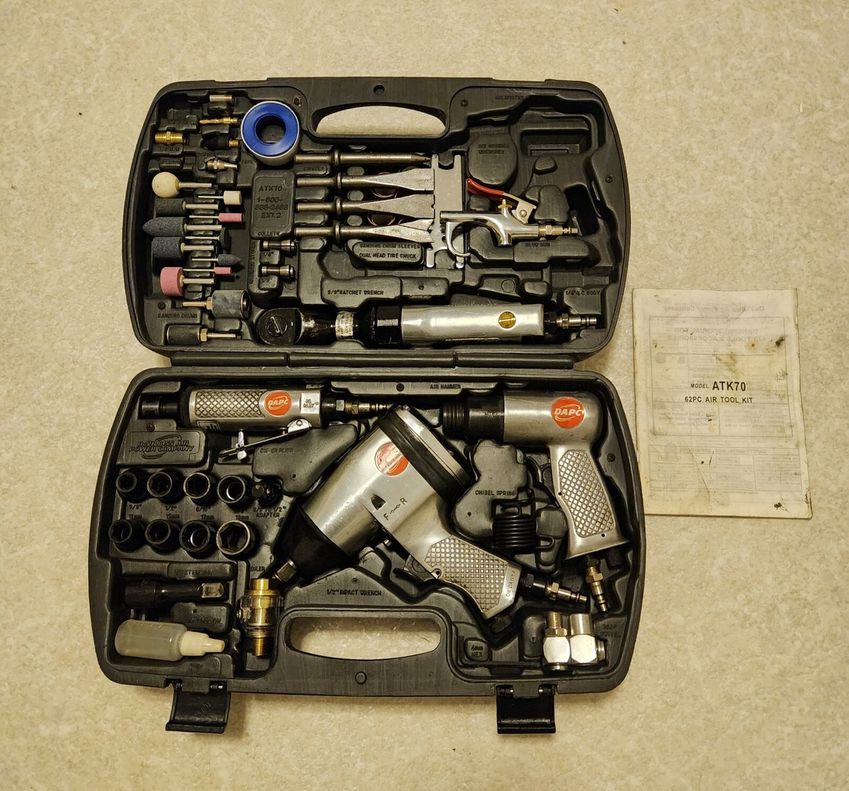 DAPC DeVilbiss Air Power Impact Wrench, Air Ratchet, Die Grinder