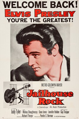 1957 Jailhouse Rock Movie Poster 11X17 Elvis Presley Vince Everett