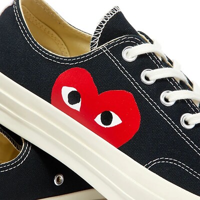 COMME DES GARCONS CDG PLAY CONVERSE BLACK LOW UNISEX AZ-K111-001-1