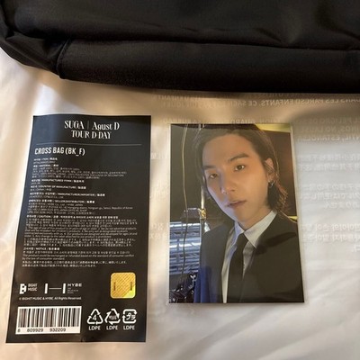 BTS SUGA Agust D TOUR D-DAY Official Cross Bag Black + Photocard