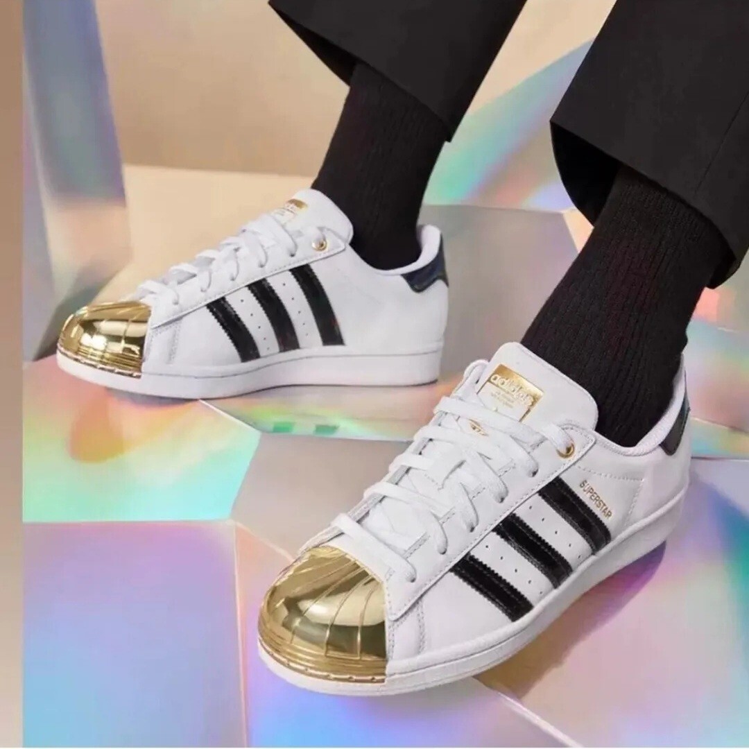 Adidas Superstar Metal Toe White Gold Metallic Women Sneakers