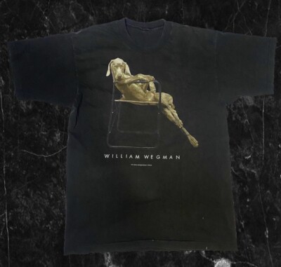 Vintage 90s William Wegman Art Dog Shirt Retro Rare Animal Funny