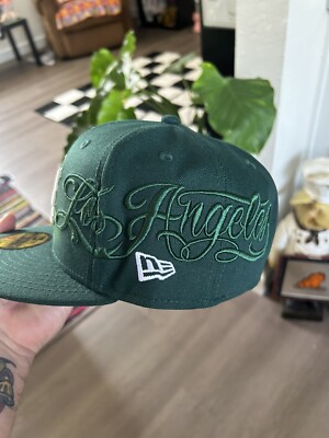 2024 Mister Cartoon Born Raised Fitted Dodger Hat Dark Green Size