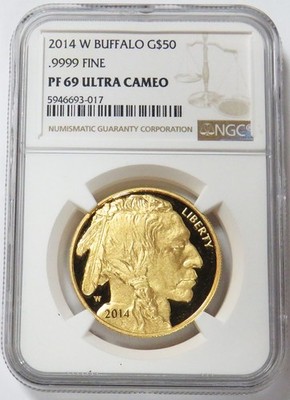2014 W GOLD $50 PROOF AMERICAN BUFFALO 1 OZ 9999 FINE COIN NGC PF
