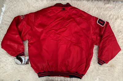 Rare Vintage FUBU Varsity Satin Bomber Jacket Coat Red Mens XXXL