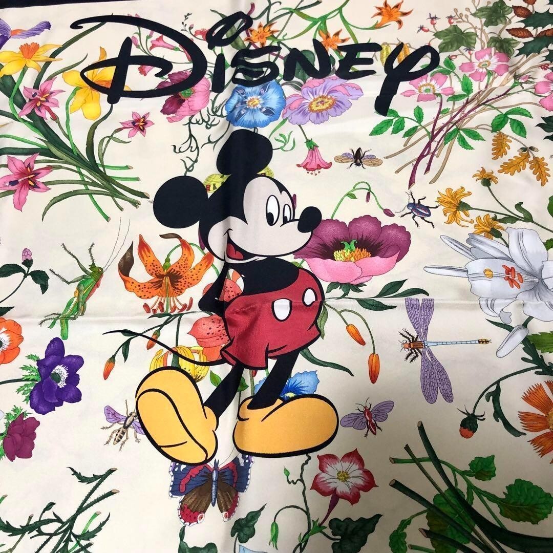 Gucci x Disney Collaboration Mickey mouse designed scarf 90x90cm