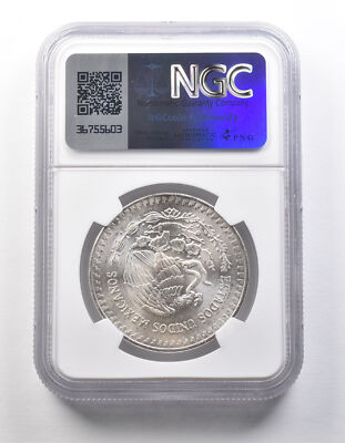 1982 Mo Mexico 1 Onza Silver Libertad Error MS64 Reverse