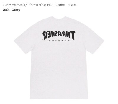 Brand New Supreme x Thrasher Game Tee Ash Grey Size Medium - FW21