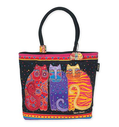 Artist Laurel Burch Fashion Beach Bag - Flowering Cats