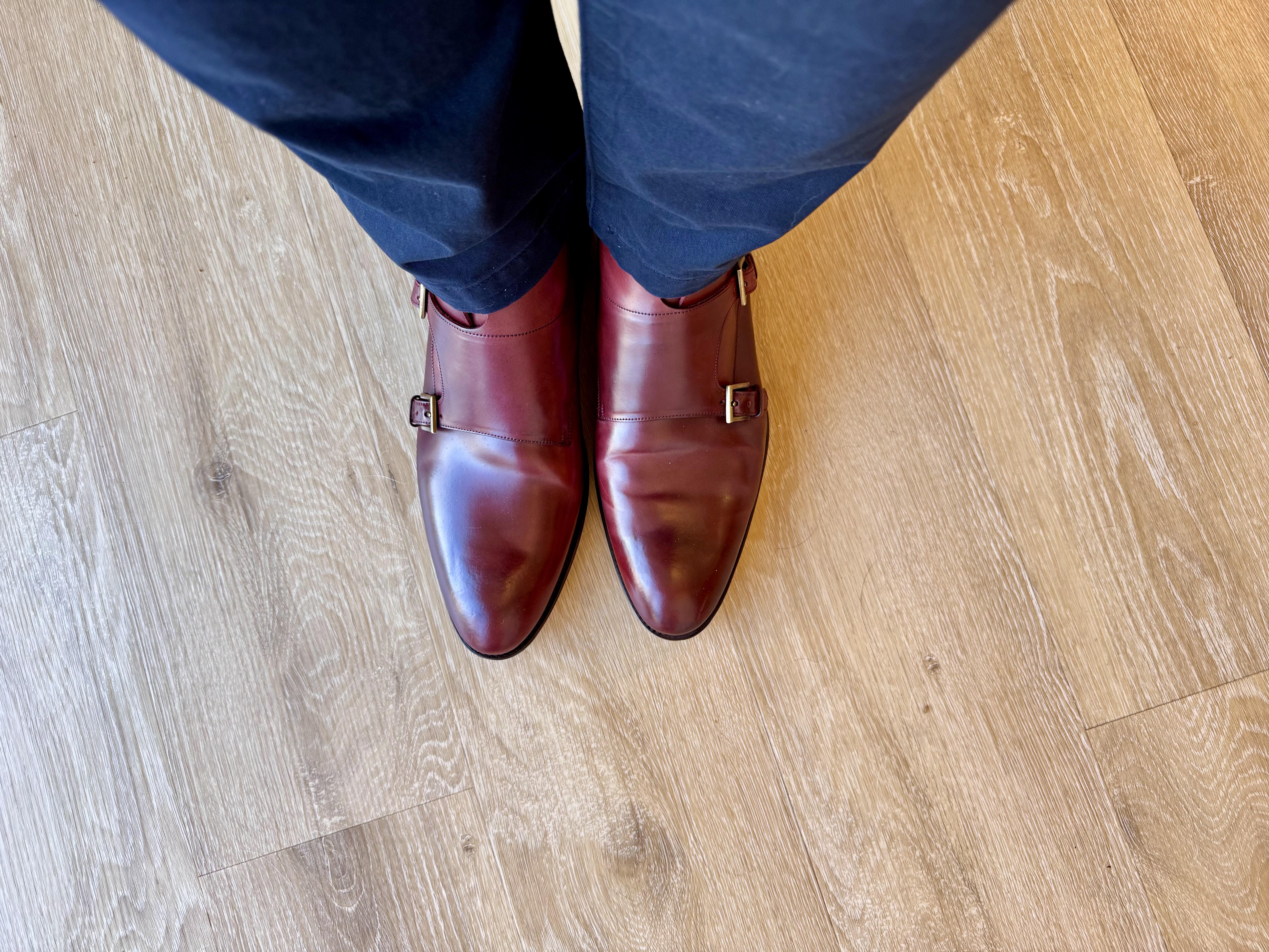 カルミナのオーダーメイドダブルモンクストラップブーツ、ルビコード