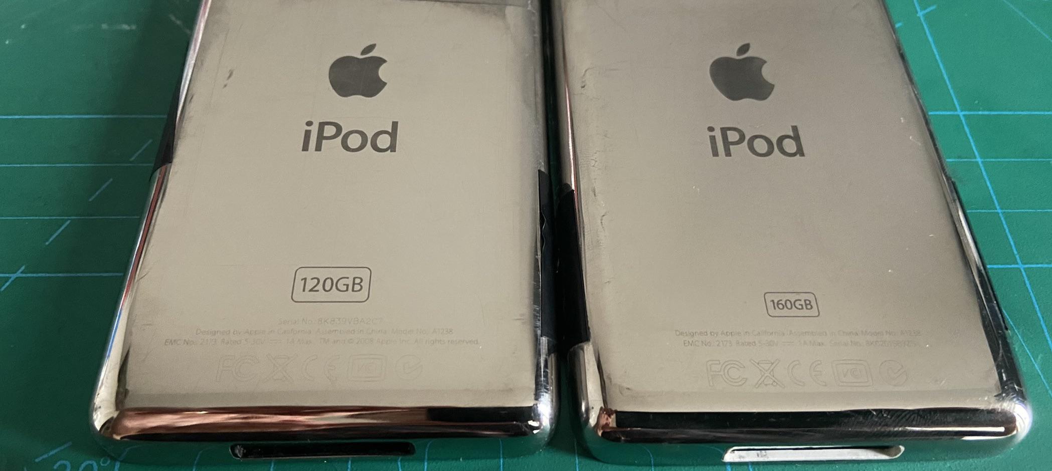 120GBモデルのシリアルナンバーが、Appleによって80GBや160GBのiPod