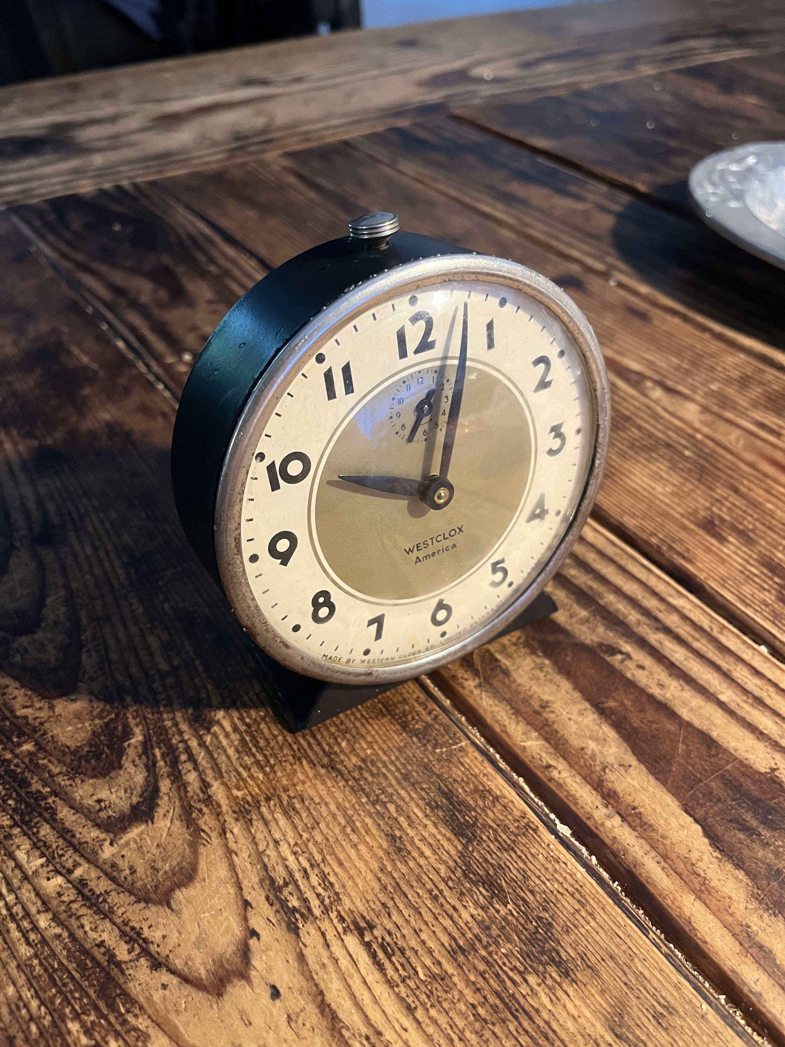 1940s Westclox America alarm clock, keeps good time and still