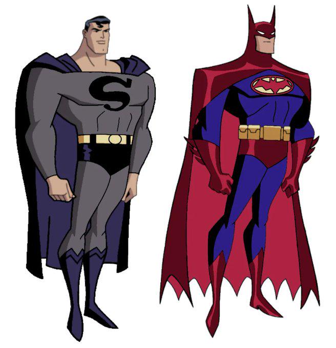 もしバットマンとスーパーマンが色を入れ替えたら by @Fdmdarkshadow