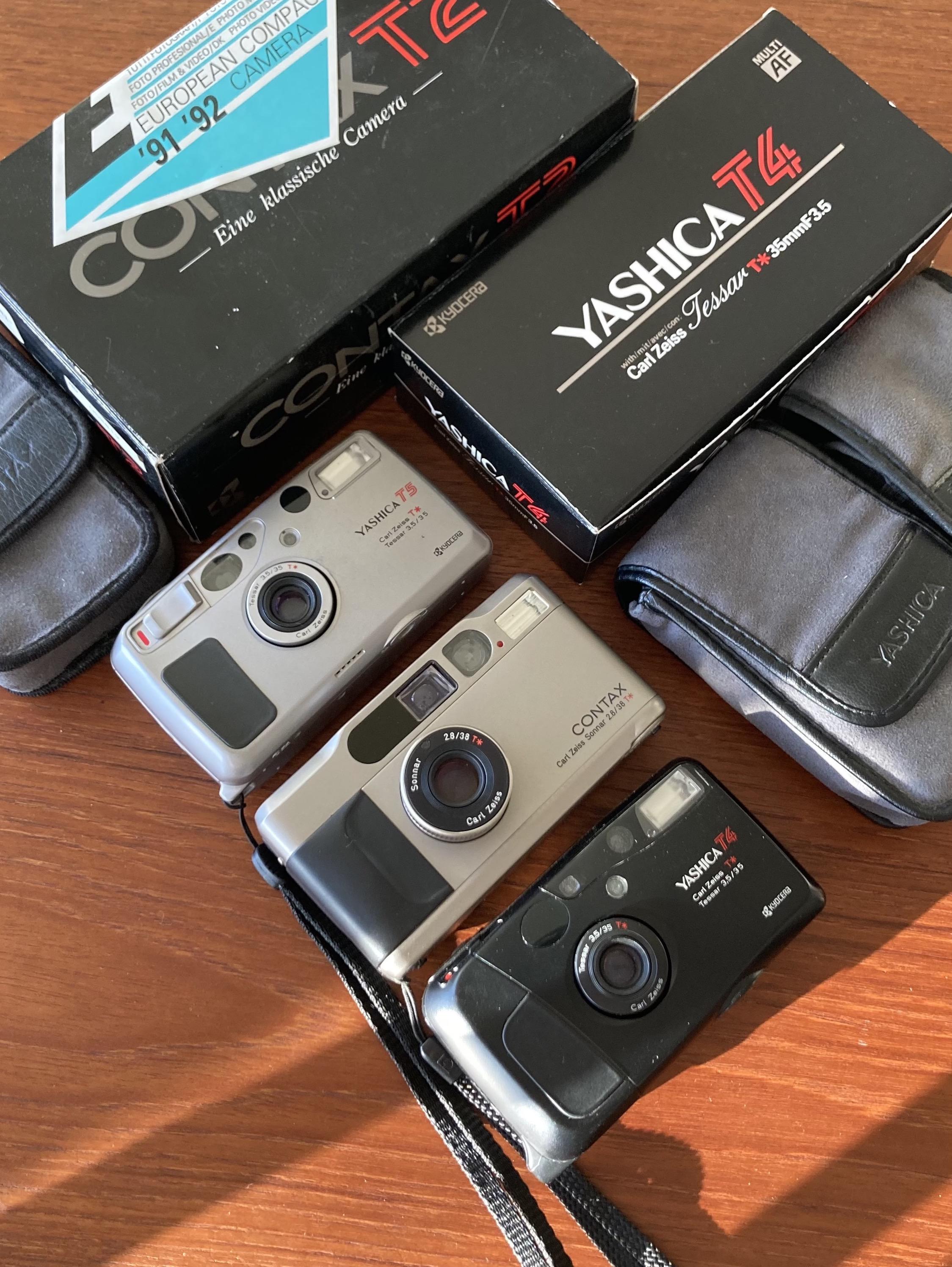 Despite the different branding, these Yashica and Contax cameras