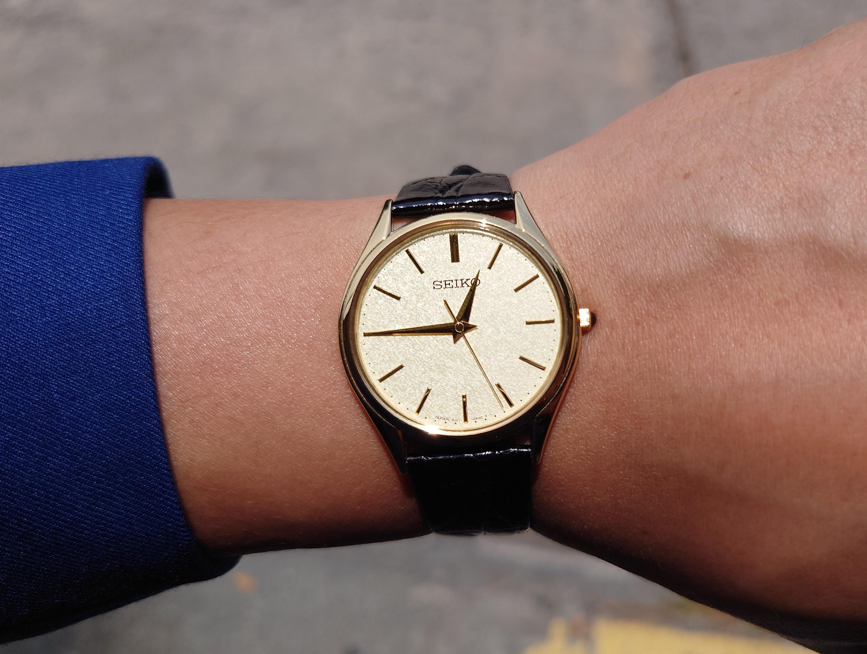 これが僕のセイコー ドルチェ SACM150。美しいサイズのゴールドドレス