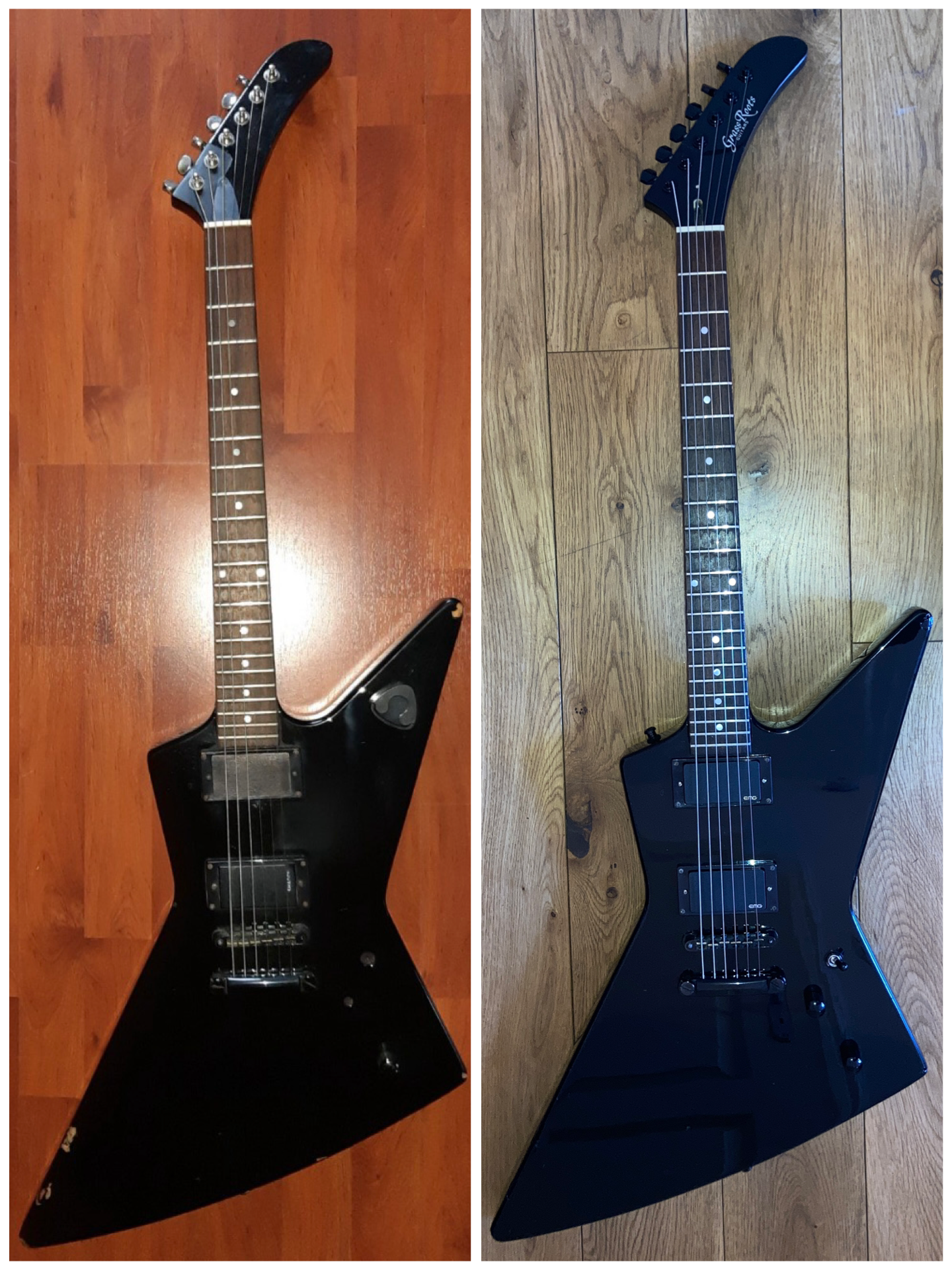 Before / After - My GrassRoots (ESP) GMX-48 Hetfield Explorer