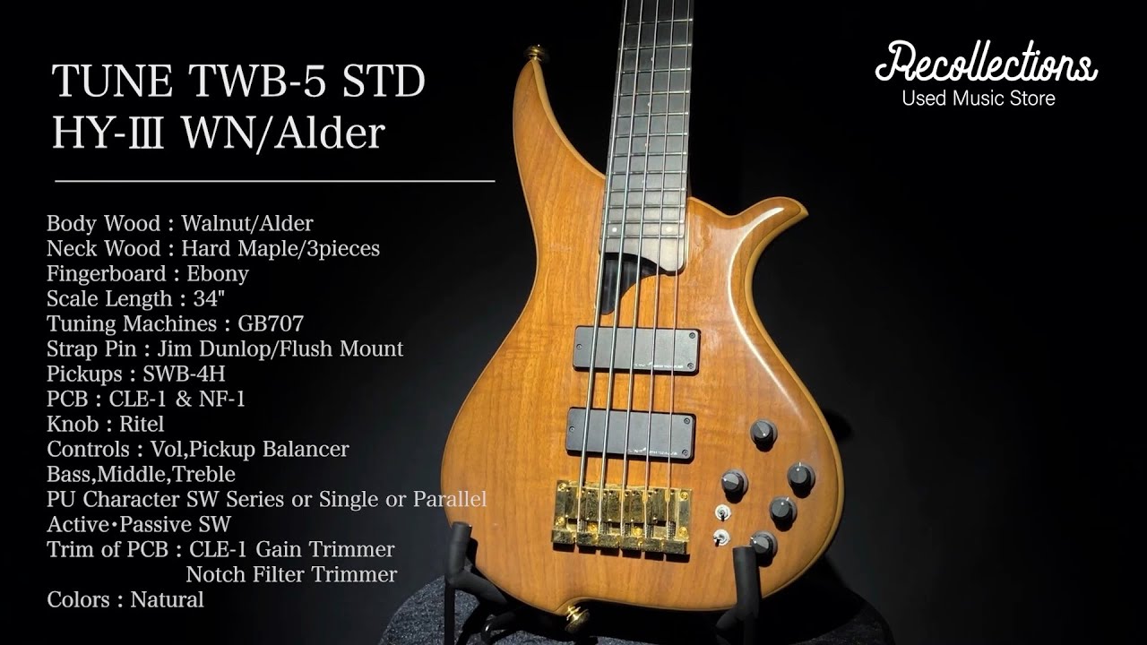 島根県出雲市より、TUNE TWB-5 STD HY-Ⅲ WN/Alder エレキベースを買取