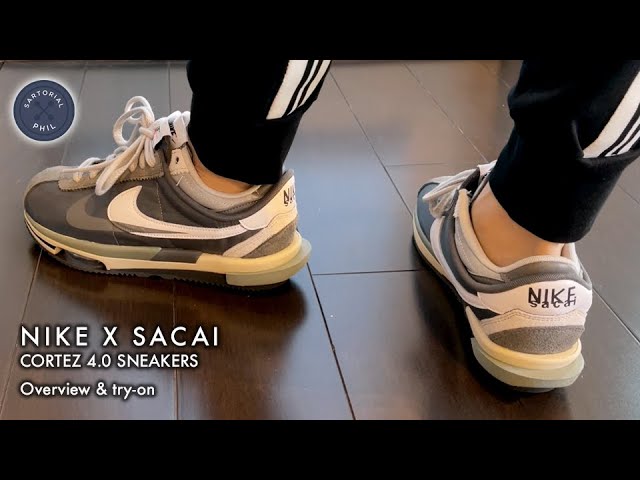 Nike x Sacai Cortez 4.0 Sneakers in Iron Grey: Overview and try-on