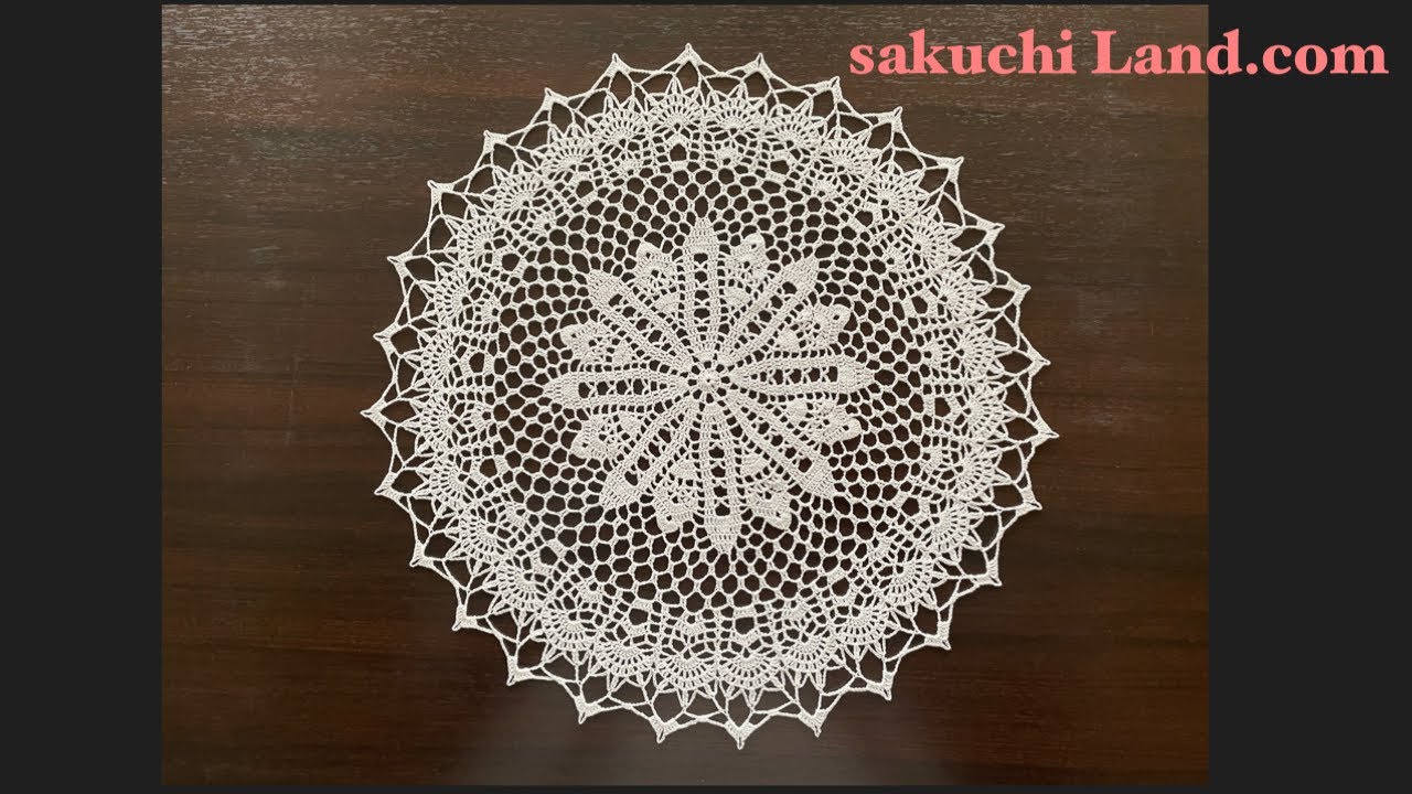 レース編みドイリー/かぎ針編みの編み方【日本語版】61. - YouTube