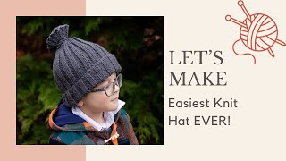Let's Knit: the Easiest Hat Ever! - YouTube