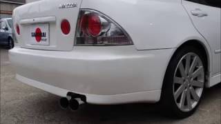 SXE/GXE10アルテッツァ爆音W出しマフラー - YouTube