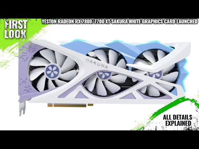 Yeston Radeon RX 7800/7700 XT SAKURA Graphics Card With White PCB