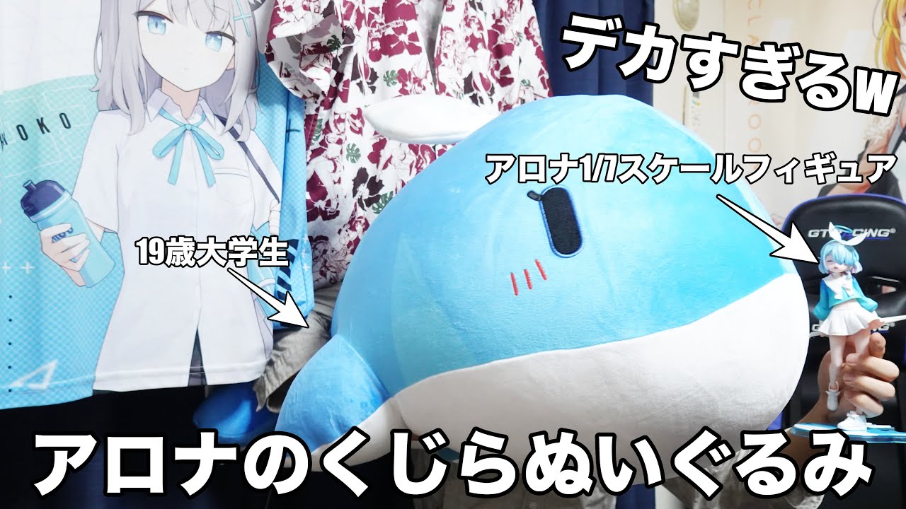 アロナのくじらぬいぐるみが想像の4倍くらいデカかったw - YouTube