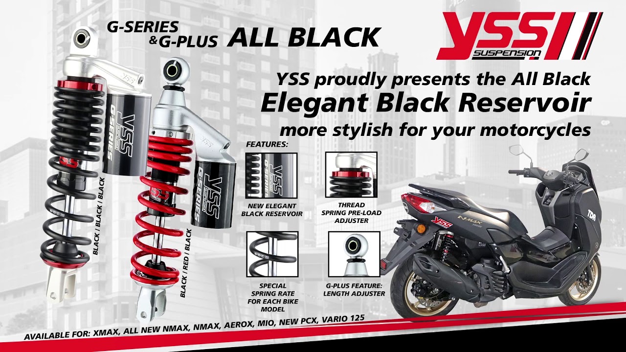 YSS Twin Shock New G-Plus All Black TC302-335TL For N-Max