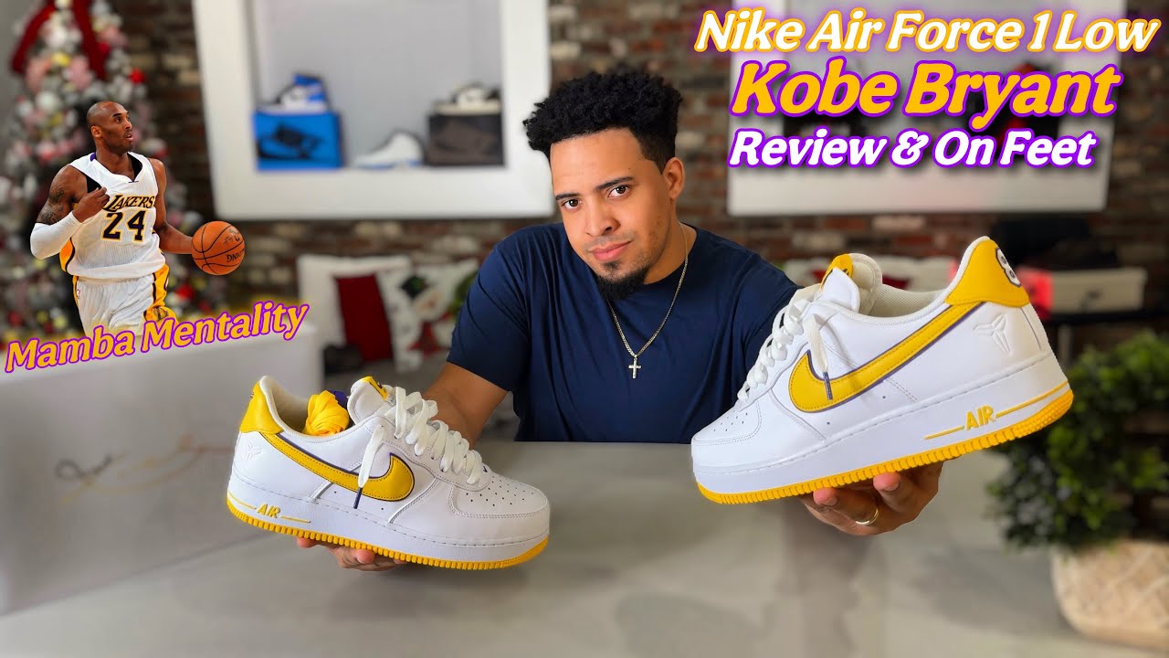 Kobe x Air Force 1 Low “Lakers Home” Review & On Feet - YouTube
