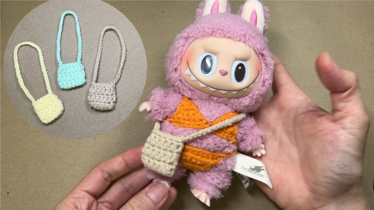 How to crochet Labubu's mini bag | Labubu accessory crochet - YouTube