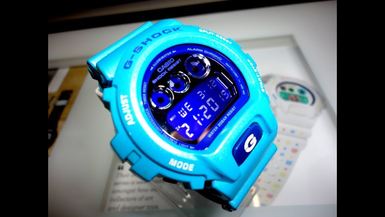 Casio G Shock watch DW 6900CB 2DR metallic blue! Unboxing and