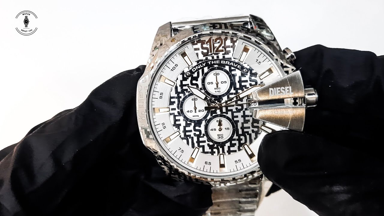 DIESEL Watch Mega Chief Chronograph Stainless Steel DZ4636 - YouTube