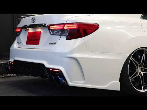 GRX130系 マークX BRASH 4本出しチタンカラーマフラー Gsバンパー 直管