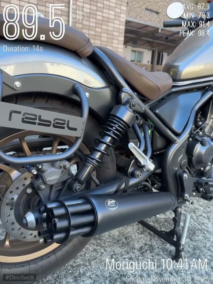 新型レブル250の2023年式〜カスタムマフラー ガトリングガンタイプ LK