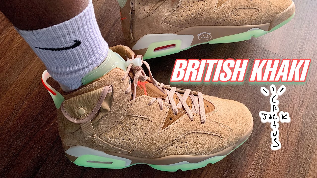 Air Jordan 6 Travis Scott / British Khaki Detailed Review & On