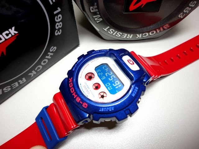 G-SHOCK DW-6900AC-2 赤青 美品 レッド ブルー カシオ G-ショック青と