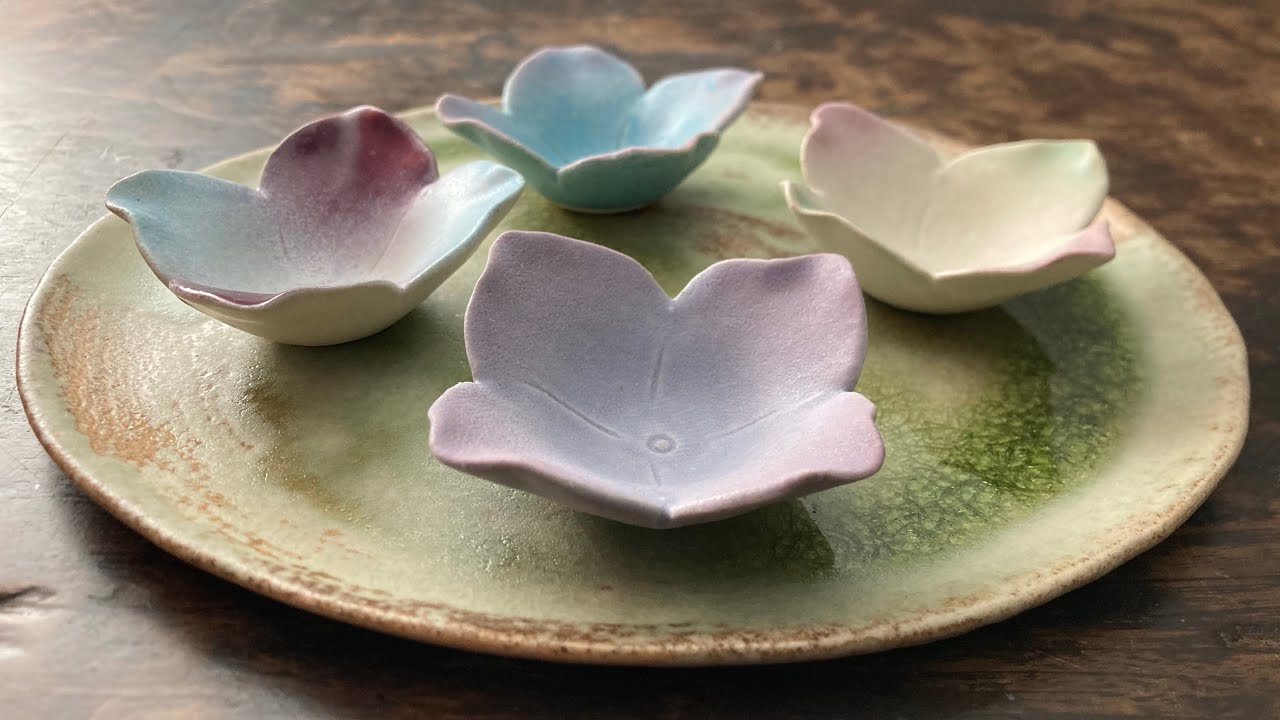 TSUNE田中恒子の器紫陽花花豆皿のご紹介- YouTube