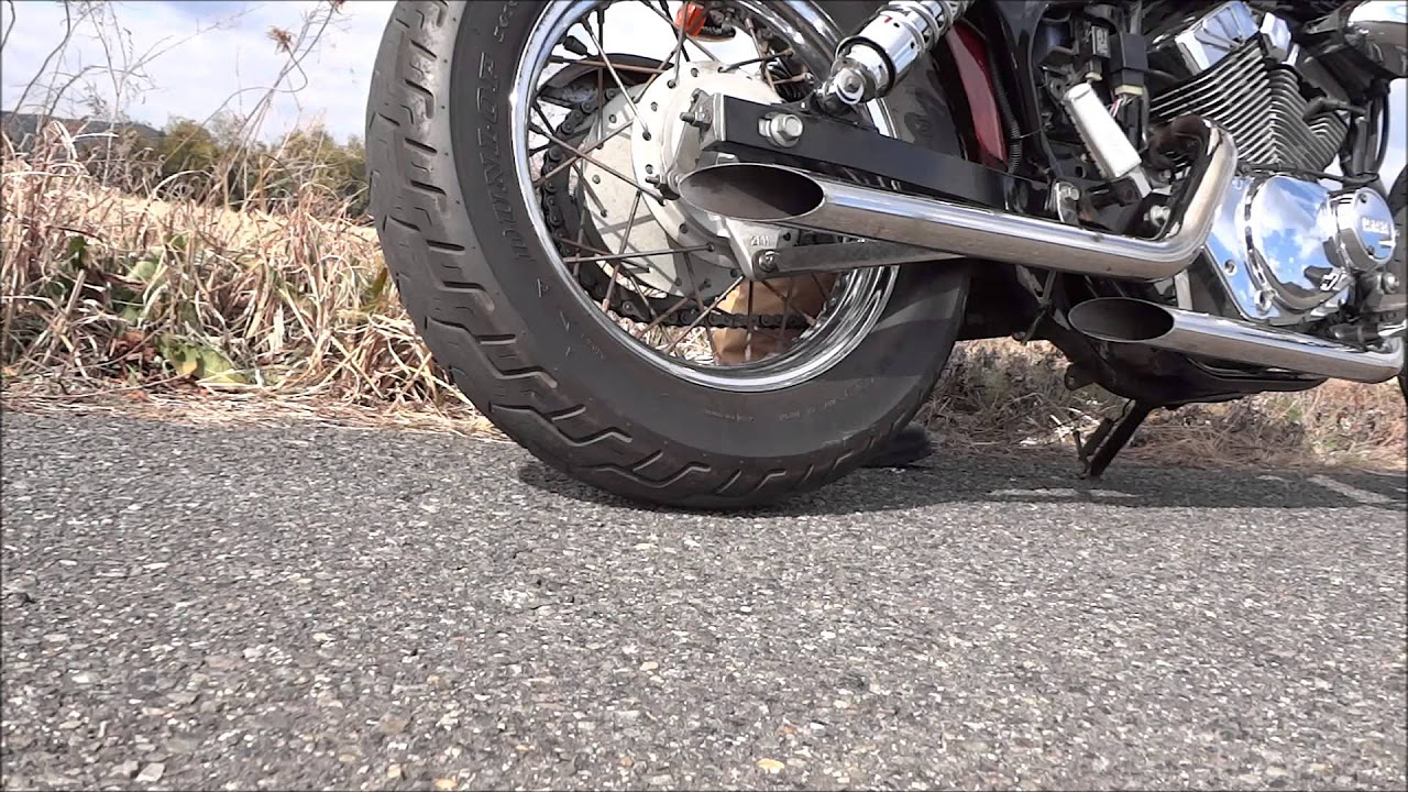 ビラーゴ250 スラッシュカットマフラー - YouTube