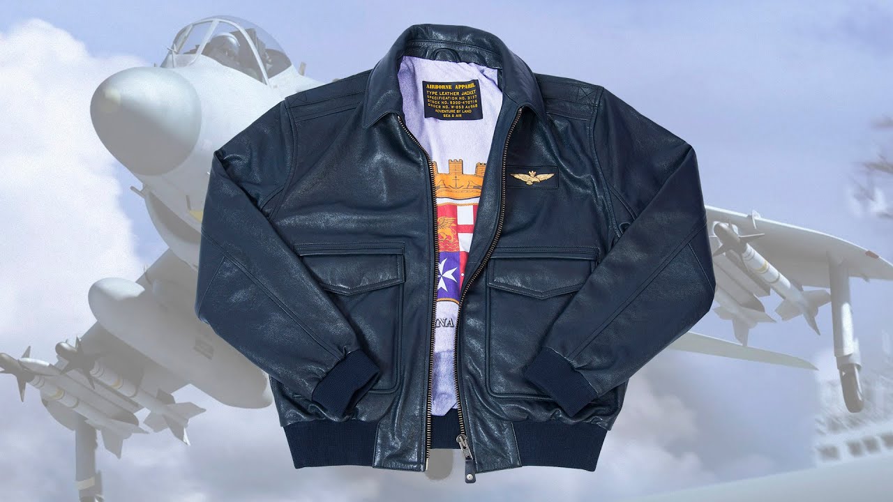 Flight Leather Jacket A-2 Naval Aviation navy blue Art. 336