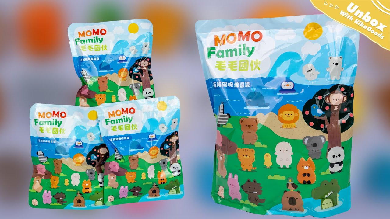 Unboxing MoMo Family Animal Series Refrigerator Magnet Plush Blind