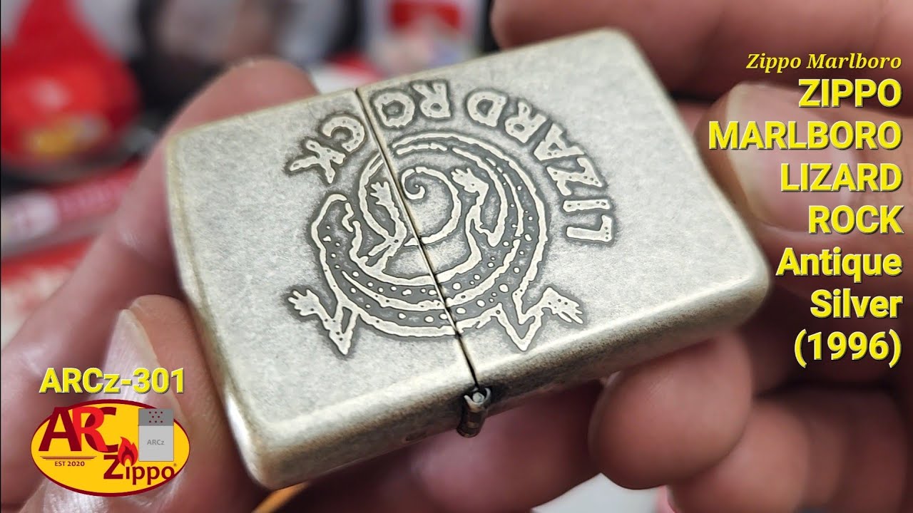 Zippo Marlboro LIZARD ROCK 1996 | Antique Silver Finish | Marlboro