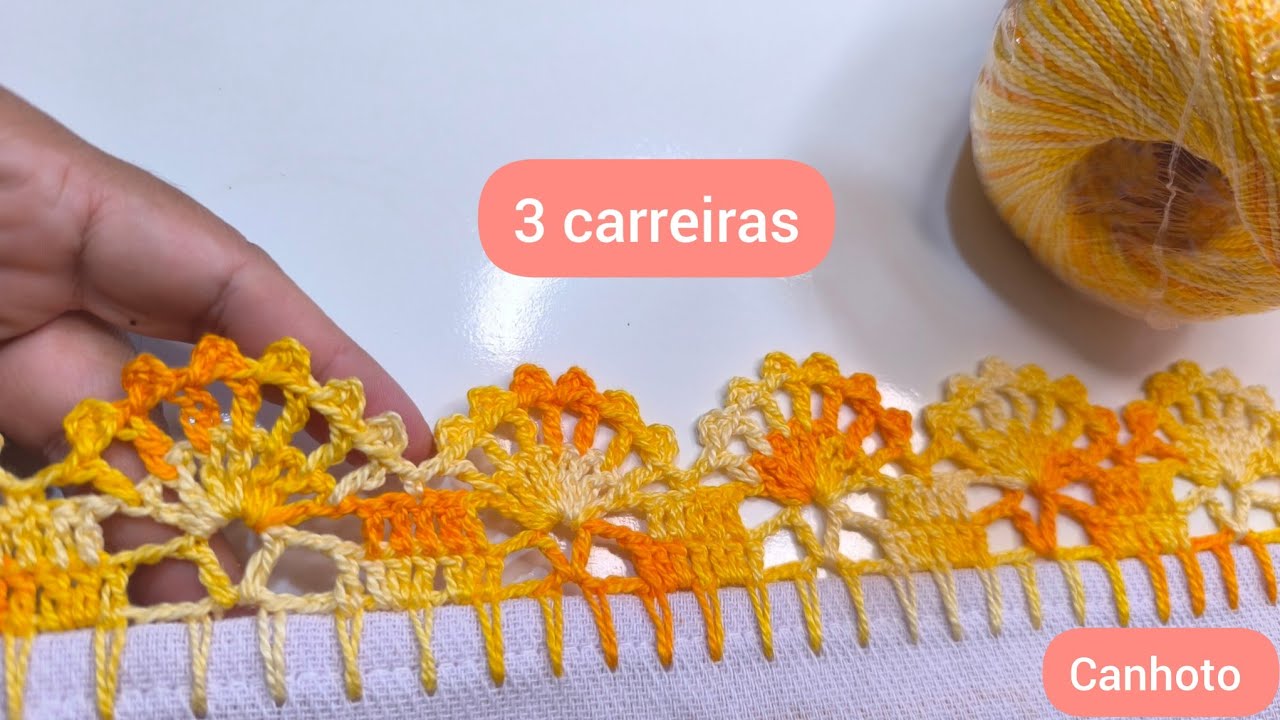 104 Easy and quick edging for dish towels (left-handed) #crochet