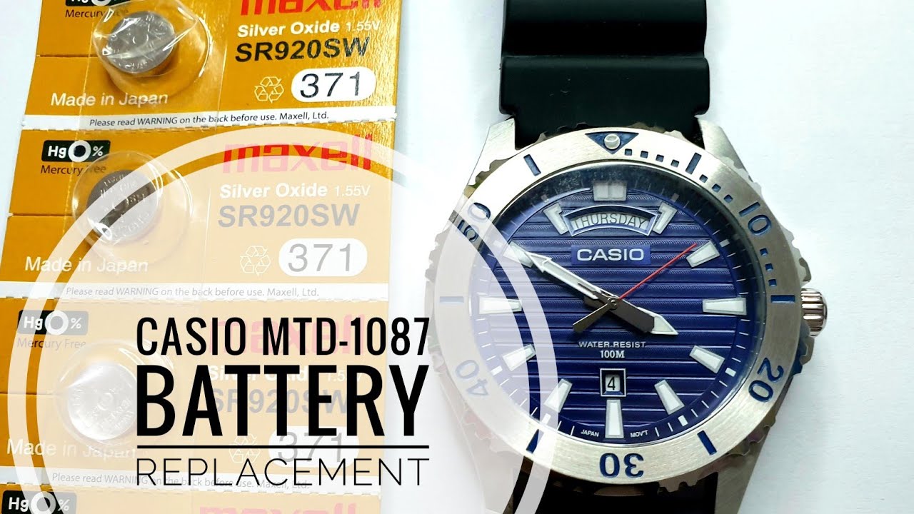 Casio MTD-1087 Battery Replacement #mtd1087 - YouTube