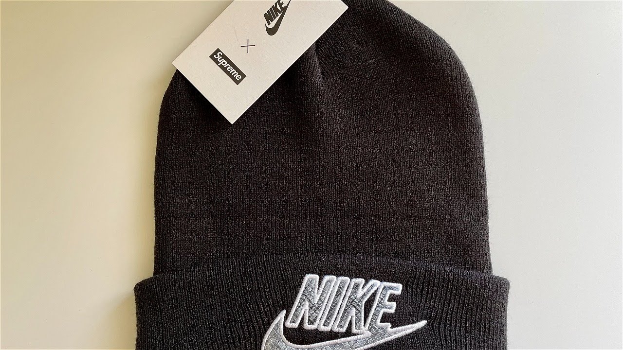 Supreme x Nike Snakeskin Beanie Black - YouTube