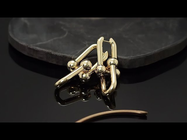 TIFFANY & Co. ハードウェア エクストララージ リンク ピアス イエロー