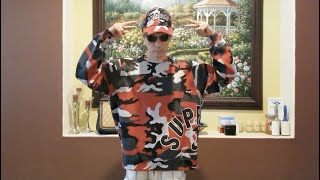 Supreme x Nike ARC Logo Crewneck & Red Camo Corduroy 6-Panel Cap +