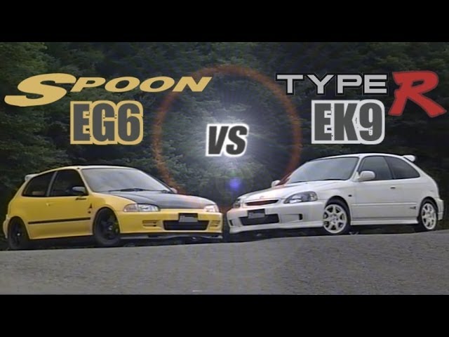 ENG CC] Spoon Civic EG6 B18C vs. Civic Type R EK9 B16B in Ebisu